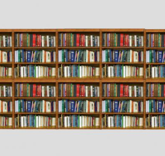 贴图大书柜图书室专用SU模型下载_sketchup草图大师SKP模型