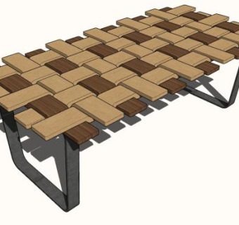 现代餐桌编织结构的餐桌SU模型下载_sketchup草图大师SKP模型