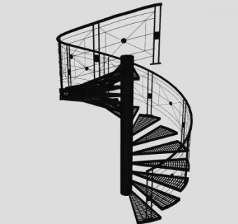 铁质旋转梯SU模型下载_sketchup草图大师SKP模型