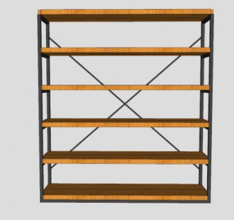 货物架仓储货架SU模型下载_sketchup草图大师SKP模型