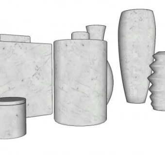 瓶瓶罐罐工艺品SU模型下载_sketchup草图大师SKP模型