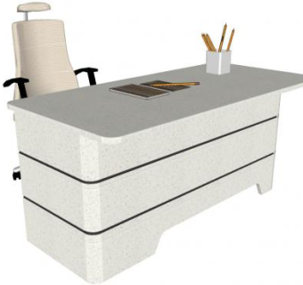 现代写字桌写字台办公桌SU模型下载_sketchup草图大师SKP模型