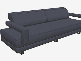 现代造型直沙发家具SU模型下载_sketchup草图大师SKP模型