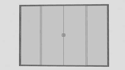玻璃推门SU模型下载_sketchup草图大师SKP模型