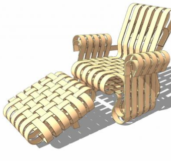 特制休闲沙发椅躺椅单人椅SU模型下载_sketchup草图大师SKP模型