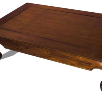 实木材质茶几SU模型下载_sketchup草图大师SKP模型