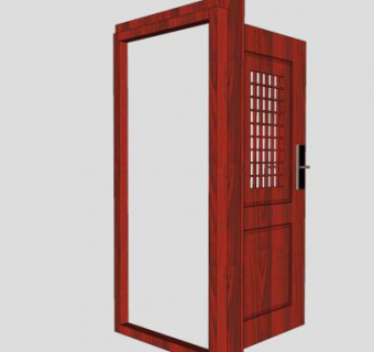 进户防盗门SU模型下载_sketchup草图大师SKP模型