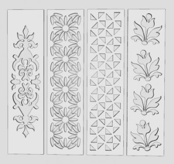 装饰板镂空雕刻板草SU模型下载_sketchup草图大师SKP模型