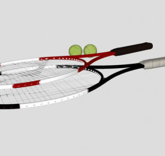 网球和网球拍SU模型下载_sketchup草图大师SKP模型