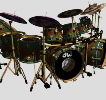 架子鼓乐器设施SU模型下载_sketchup草图大师SKP模型