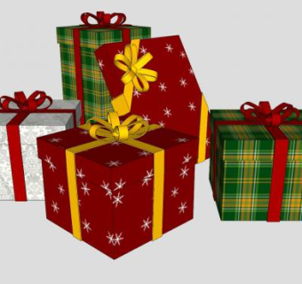 圣诞礼物圣诞礼盒SU模型下载_sketchup草图大师SKP模型