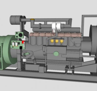 汽轮发电机SU模型_su模型下载 草图大师模型_SKP模型