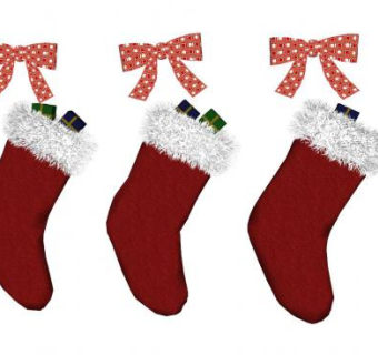 圣诞袜子和蝴蝶结SU模型下载_sketchup草图大师SKP模型