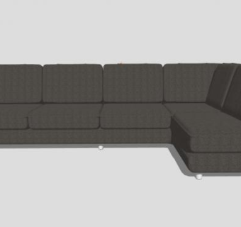 L型现代布艺沙发家具SU模型下载_sketchup草图大师SKP模型