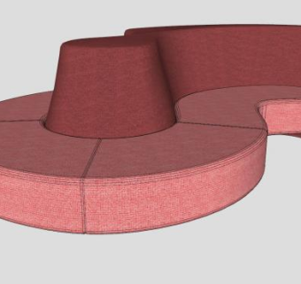 8字形沙发SU模型下载_sketchup草图大师SKP模型