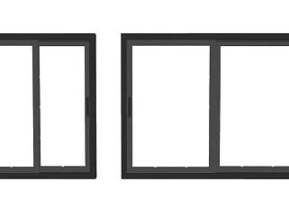 黑框玻璃窗窗户窗口SU模型下载_sketchup草图大师SKP模型