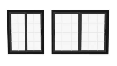黑框玻璃窗窗户窗口SU模型下载_sketchup草图大师SKP模型