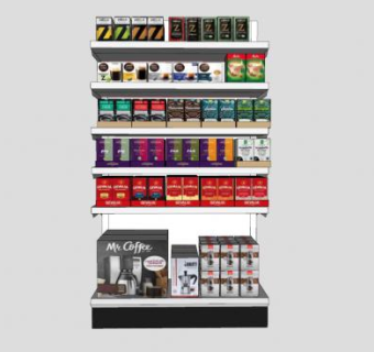 商品货架展架SU模型下载_sketchup草图大师SKP模型