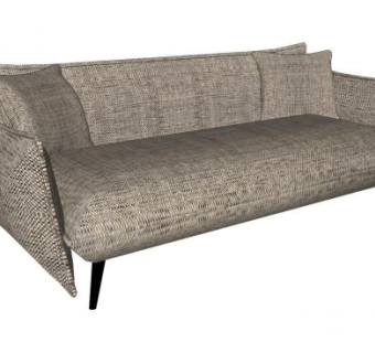 布艺三座沙发家具SU模型下载_sketchup草图大师SKP模型