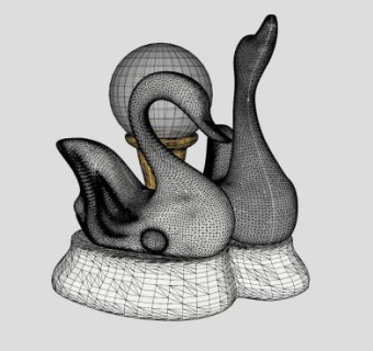 小天鹅雕塑SU模型下载_sketchup草图大师SKP模型