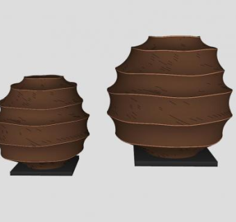 室内工艺品陶罐装饰摆件SU模型下载_sketchup草图大师SKP模型