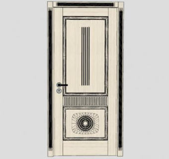 防盗门精细SU模型下载_sketchup草图大师SKP模型