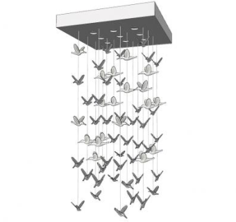 蝴蝶吊灯SU模型下载_sketchup草图大师SKP模型