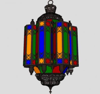 摩洛哥彩绘玻璃灯SU模型下载_sketchup草图大师SKP模型