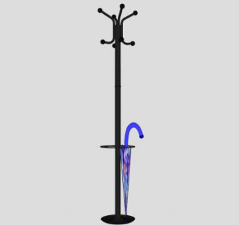衣帽架带雨伞架SU模型下载_sketchup草图大师SKP模型