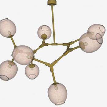 <em>后</em>现代吊灯灯具SU模型下载_sketchup草图大师SKP模型