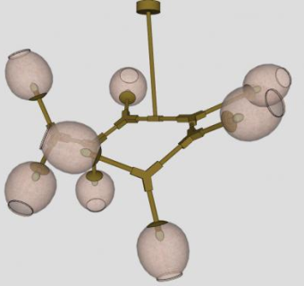 后现代吊灯灯具SU模型下载_sketchup草图大师SKP模型