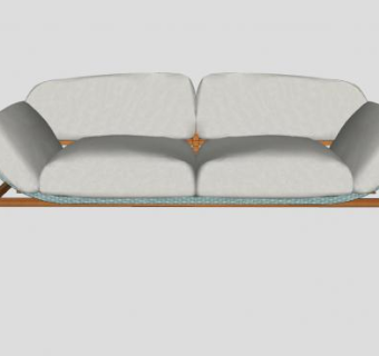 现代简约木制软短沙发家具SU模型下载_sketchup草图大师SKP模型