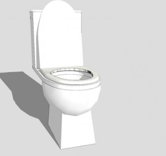 简单白色马桶SU模型下载_sketchup草图大师SKP模型