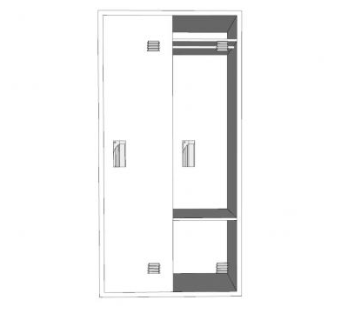 打开门的更衣柜SU模型下载_sketchup草图大师SKP模型