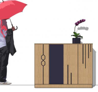 木制进门鞋柜sketchup模型下载_sketchup草图大师SKP模型