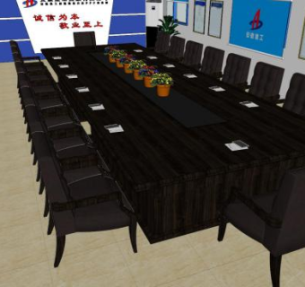 工地会议室SU模型下载_sketchup草图大师SKP模型