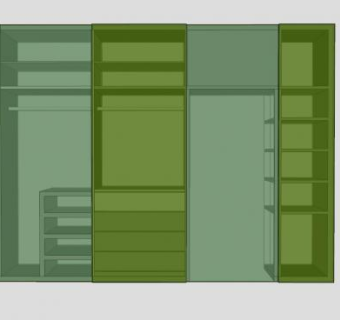 玻璃衣柜门SU模型下载_sketchup草图大师SKP模型