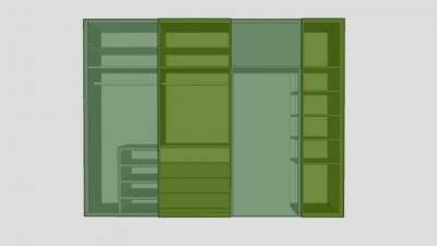 玻璃衣柜门SU模型下载_sketchup草图大师SKP模型