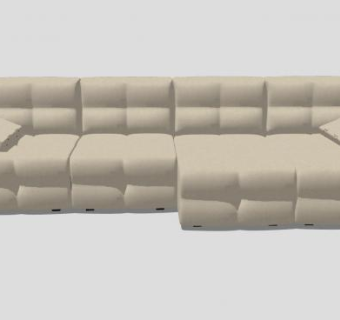 现代米色沙发家具SU模型下载_sketchup草图大师SKP模型