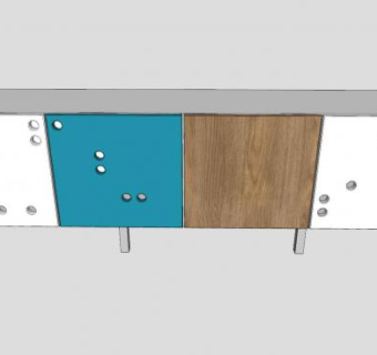 北欧电视柜SU模型下载_sketchup草图大师SKP模型