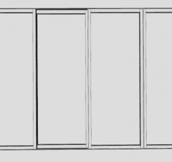 4块玻璃的推拉门SU模型下载_sketchup草图大师SKP模型