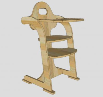 儿童座椅儿童餐椅SU模型下载_sketchup草图大师SKP模型