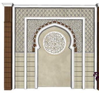 欧式电视墙SU模型下载_sketchup草图大师SKP模型