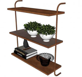 挂墙置物架SU模型下载_sketchup草图大师SKP模型