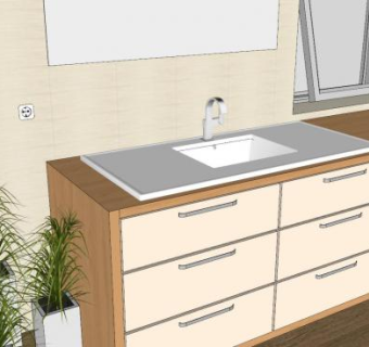 浴室间洗澡房空间SU模型下载_sketchup草图大师SKP模型