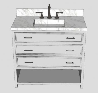 台盆单柜洗手池盆浴室柜SU模型下载_sketchup草图大师SKP模型