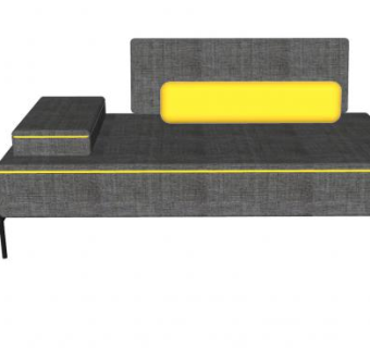 短沙发SU模型下载_sketchup草图大师SKP模型