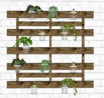 植物墙植物架SU模型下载_sketchup草图大师SKP模型