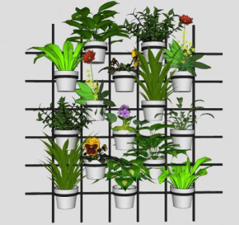 绿色植物架植物花架SU模型下载_sketchup草图大师SKP模型