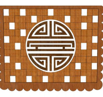 中式剪纸窗花SU模型下载_sketchup草图大师SKP模型